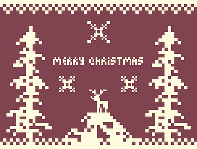 ugly sweater #4 card christmas deer environment festive holiday pattern pixel scene season ugly sweater x mas