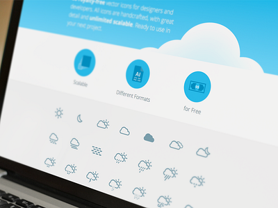Free Download | Simple Weather Icons ai clean download flat free freebie freebies gui icon simple weather web