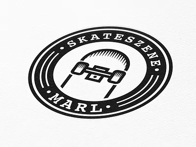 SKATESZENE MARL Logo black clean logo paper scene simple skate skateboard white