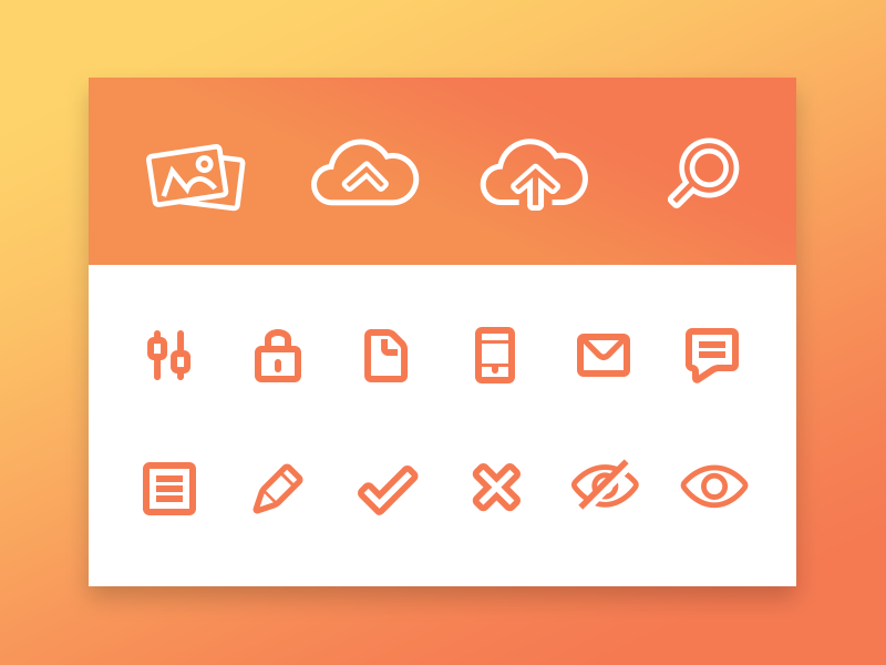 Icon Set set icon line simple clean illustration symbol