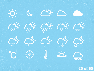 Weather Icons clean cloud drizzle hail high icon icons minimal pictograph rain retina simple snow sun sunny sunshine temperature vector weather weathericons wind