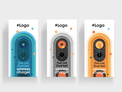 #?Wireless charger Brand Packaging branding branding design illustration packaging