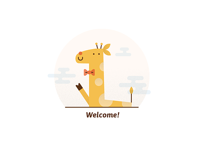 Welcome giraffe animal cute giraffe grain illustrator kids mascotte vector welcome