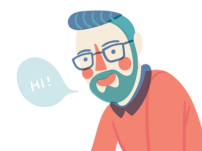 Portrait beard character colour cute flat guy illustration illustrator portrait vector