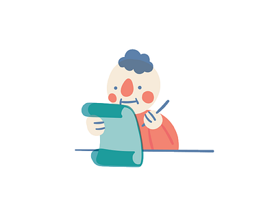 The importance of writing character colour cute flat guy illustration illustrator vector