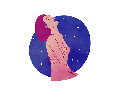 Night prayer character colour girl illustration illustrator night texture vector