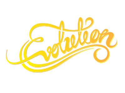 Evolution hand lettering pen tool type vector