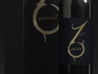 Zinfandel bottle gold label wine zinfandel