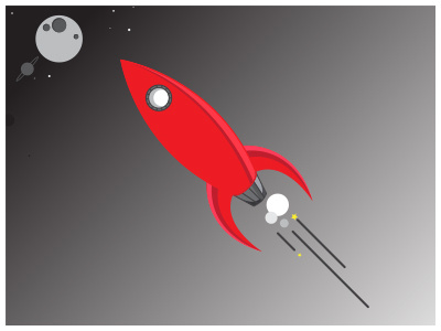 Rocket cartoon fun red rocket space vector