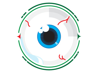 Eye cartoon eye sticker vector wideopen