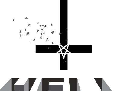 Hell birds darkness hell typo vector