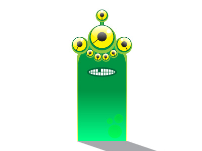 Monster time alien cartoon eyes green monster scary space