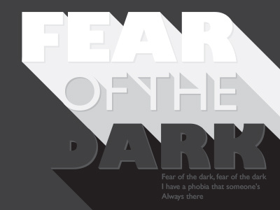 Fear of the dark poster rocknroll typo vector