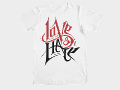 Loveandhate art artist hate love merch shop t shirt vector