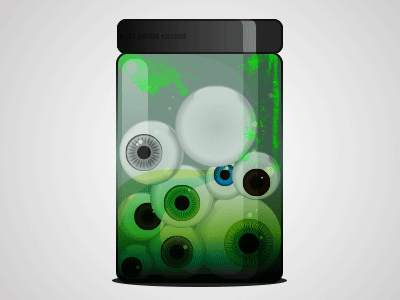 A jar with EYES animations cartoon eyes gif horror jar