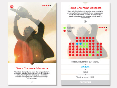 Cinema Application Sma app application chainsaw ios massacre mobile movie seat select texas ticket