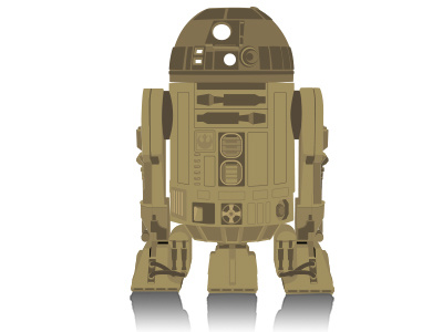 R2d2 droid gold r2d2 robot starwars vector