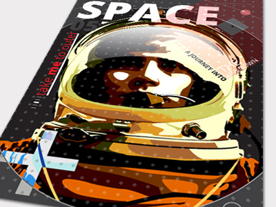 Space graphics poster space swiss typography vector