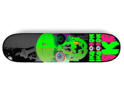 Skateboard graphics neon. scull skateboard skateordie vector
