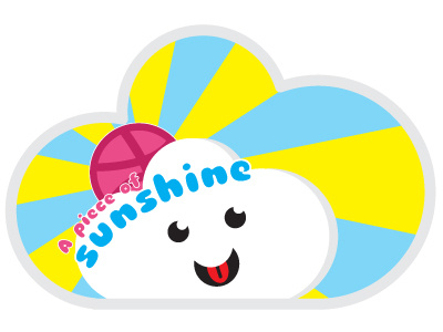 A piece of Sunshine cartoon cloude competition dribbble sticker sunshine