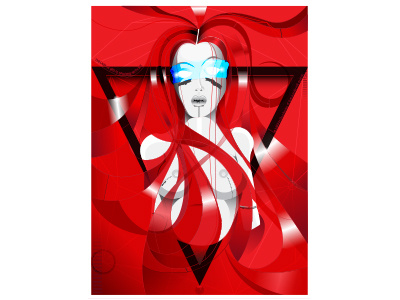 Lady in red girl poster red vector