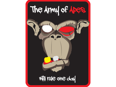 The Army of Apes cartoon poster sticker