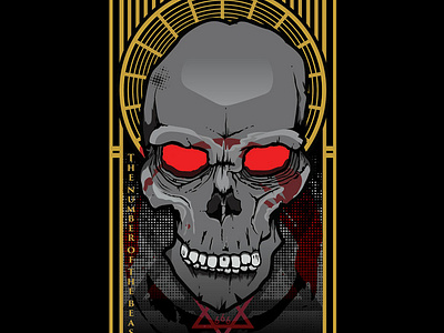 Scull Gold darness evil illustrator poster scull vector