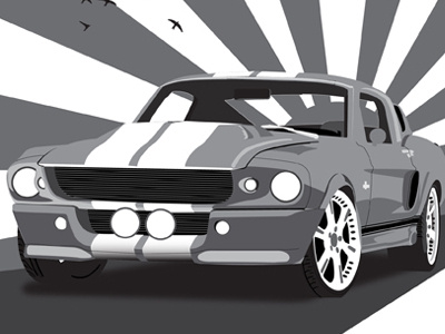 Gt500 car illustrator mustang vector