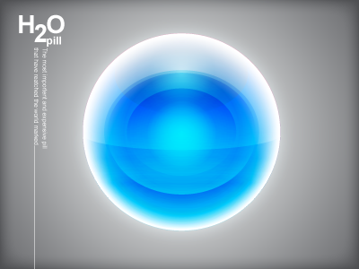H2o blue illustrator pill vector