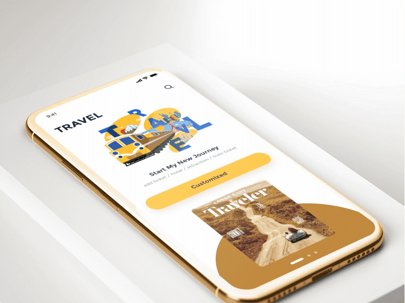 Dynamic design of travel books app book colorful dynamic gif map mobile switch travel trip ui uidesign ux