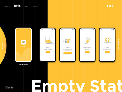 Travel App-Empty States app black contrast empty states nowplan travel ui work yellow