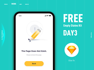FREE empty states kit - Day3 app empty empty page free kit refresh state travel ui ux yellow