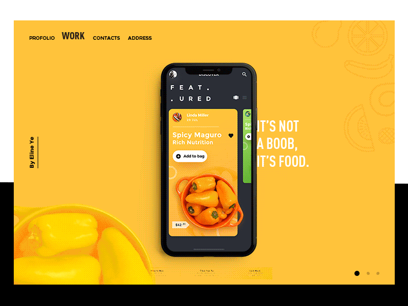 Day2 - The color of food - Motion Gif app colorful dynamic food gif green motion pink ui ui ux design ui100days yellow