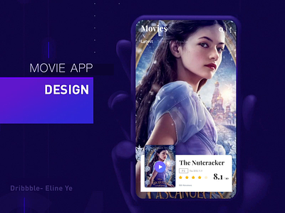 Day4 - Movie Application -animation animation app art blue cinema interface movie movie app picture pink popular ticket ui ui ux design ui100days