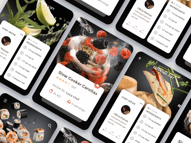 Daily design 16/100 - Food app ui motion