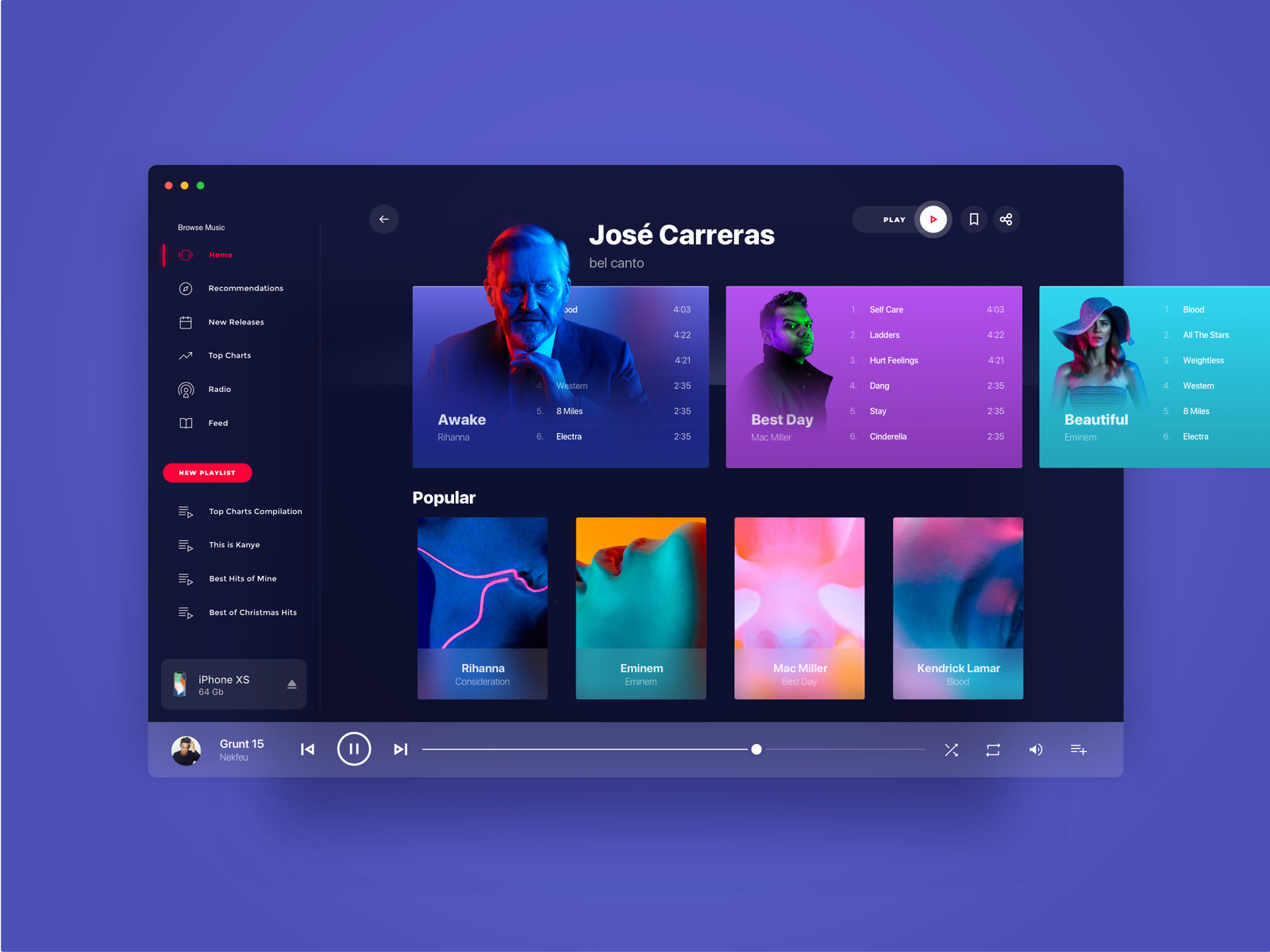 Daily design  27 100 music webdesign UI  UX by Eline Ye 