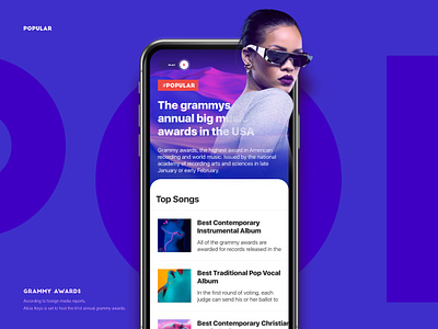 Daily design 32/100 -a cool color news interface elineye app cold colorful cool daily ui design gif interface motion news pop popular singer song ui ui100days uidesign uikit ux video