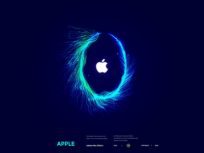 Daily design 35/100 -AE particular Apple countdown poster ae apple blue circle cool countdown daily design dynamic effect elineye feather gif green line motion particle particular poster video