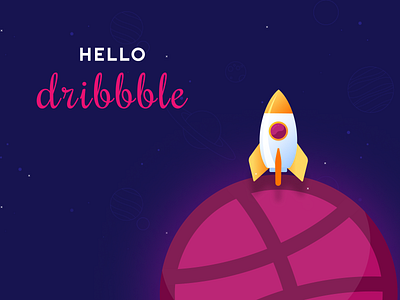 Hello Dribbble!👋🏻 animation app branding design dribbble graphic design hello dribbble illustration landing page logo logo design roket typography ui ui design ux vector web design website wireframe