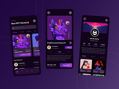 NFT Marketplace App🔥 appdesign dailyui design dribbble graphic design isoapp logo serexperience ui ui design ui ux design uidesign uidesigner uiux user interface ux uxdesigner website