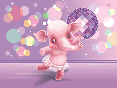 Baby elephant Martik baby ballet character dance dancer elephant illustration tutu