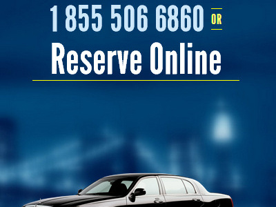 A website for a car service blue league gothic white