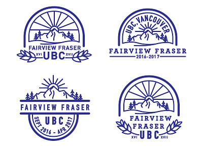 Fairview Fraser Sweatshirt Design emblem leaves logo mountains sun trees university vancouver