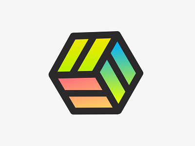 Logo or symbol of colorful cube modern