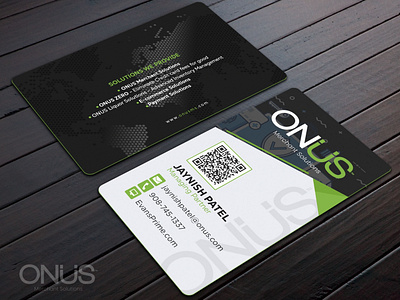 Business card for a credit card services company