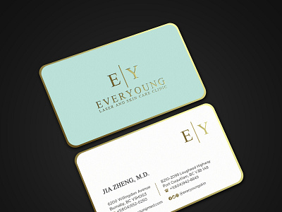 Elegant business card design for a skin care company