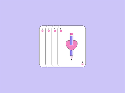 Game of Hearts 2d card game cards creative design digital art flat flat design geometric graphic design illustration illustrator line line style minimal playing cards simple