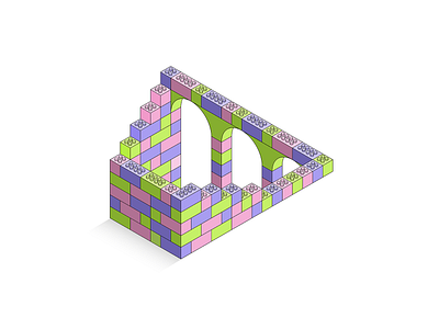 Master Builder arch blocks bricks design digital art geometric graphic design illusion illustration illustrator isometric lego vector