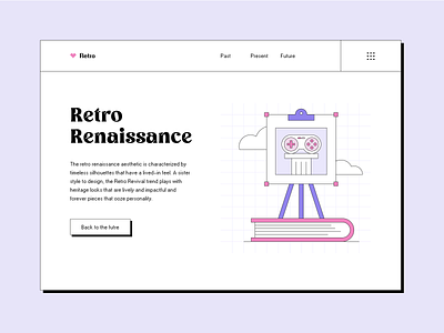 Retro Renaissance branding creative dailyui design flat graphic design homepage illustration line minimal retro simple typography ui ux web website