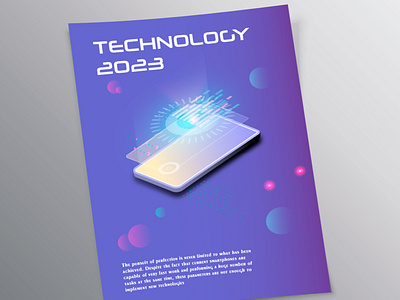 technology flyer geometry graphic design idea poster smartphone technology violet
